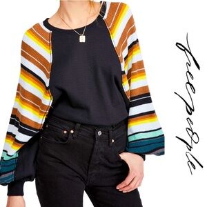 Free People We The Free Rainbow Dreams Batwing Sweater Too Size Small